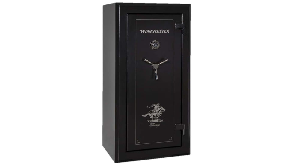SA Consumer Products Inc. Winchester Treasury 26 Electronic Fireproof Safe, 26 Guns, 10 Gauge Steel, Black Powder Coat, SECWINTR26BKE