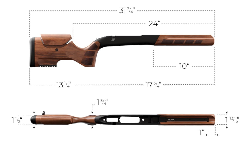 WOOX Exactus Precision Rifle Stock for Ruger 10/22, Walnut, Regular, SH.GNS002.39