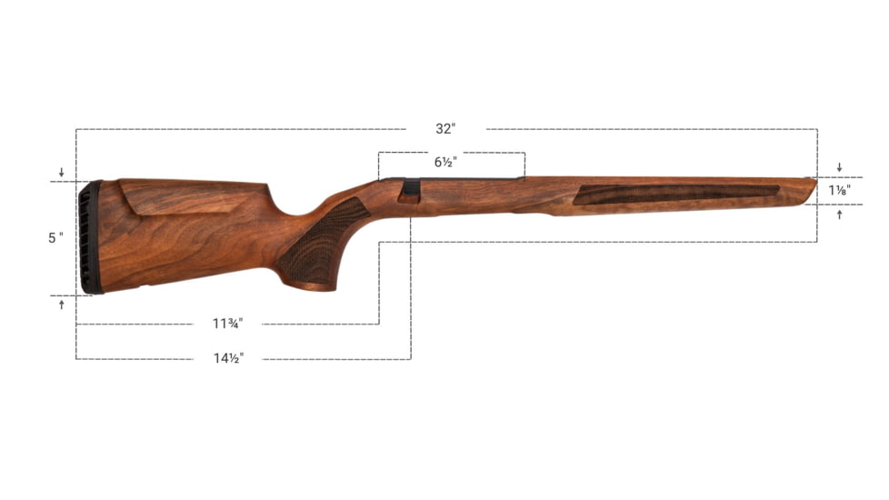 WOOX Elegante Hybrid Precision Ruger 10/22 Wood Rifle Stock w/Integrated Mini-Chassis, Right Hand, Short Action, Walnut/Brown, SH.GNS072.03