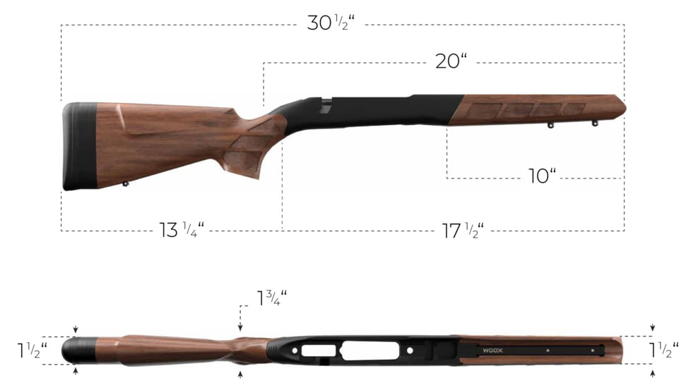 WOOX Wild Man Precision Rifle Stock for Ruger 10/22, Walnut, Regular, SH.GNS001.25