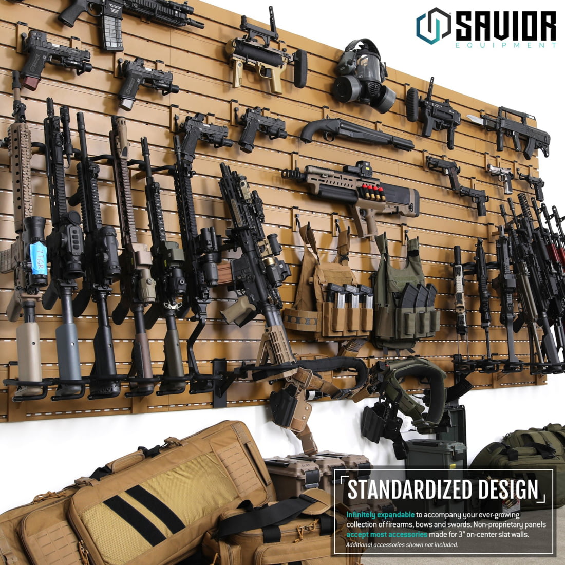 Savior Rifle Rack Savior Equipment Angle Adjustable Rifle Wall Rack System WRS-ACC-AD3-GS ...