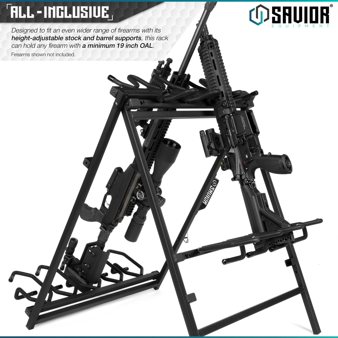 Savior Rifle Rack Savior Equipment 9 Slots Shorty Rifle Rack RK-SBR9-ST-TN Up to 13% Off ...